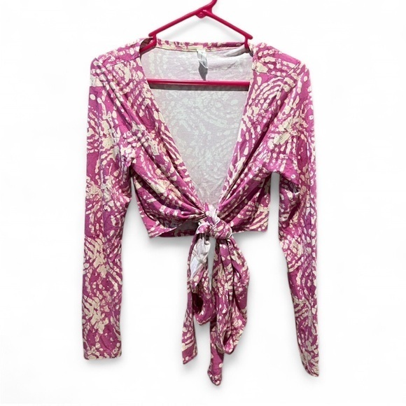 Anthropologie Tops - Daily Practice by Anthropologie Wrap Crop Top – Pink & Beige – Size Small